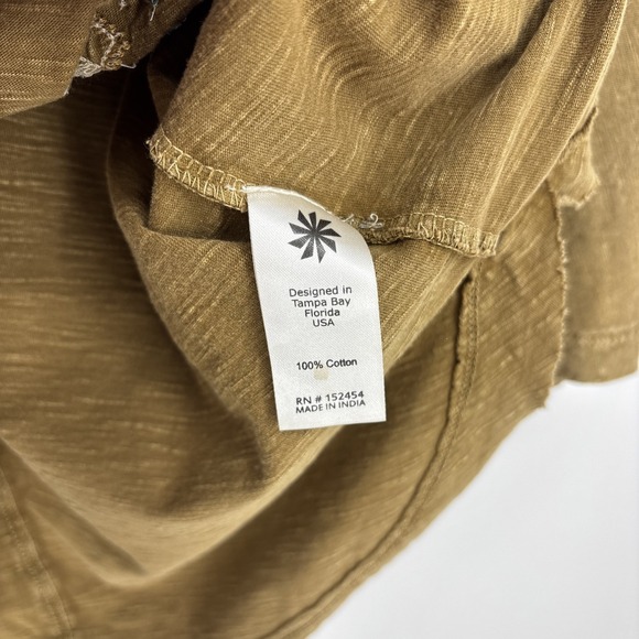 CAITE Embroidered Top Womens Small Bohemian Cotton Half Sleeve Brown Anthro - Picture 8 of 10